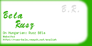 bela rusz business card
